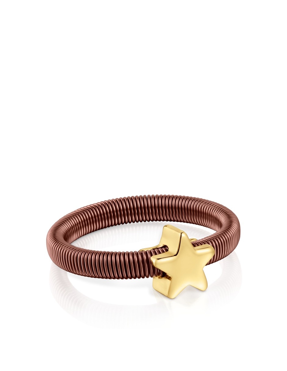 Anillo de estrella de plata vermeil P 925 con acabado baño de oro 2