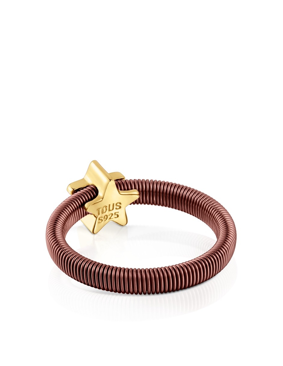 Anillo de estrella de plata vermeil P 925 con acabado baño de oro 4