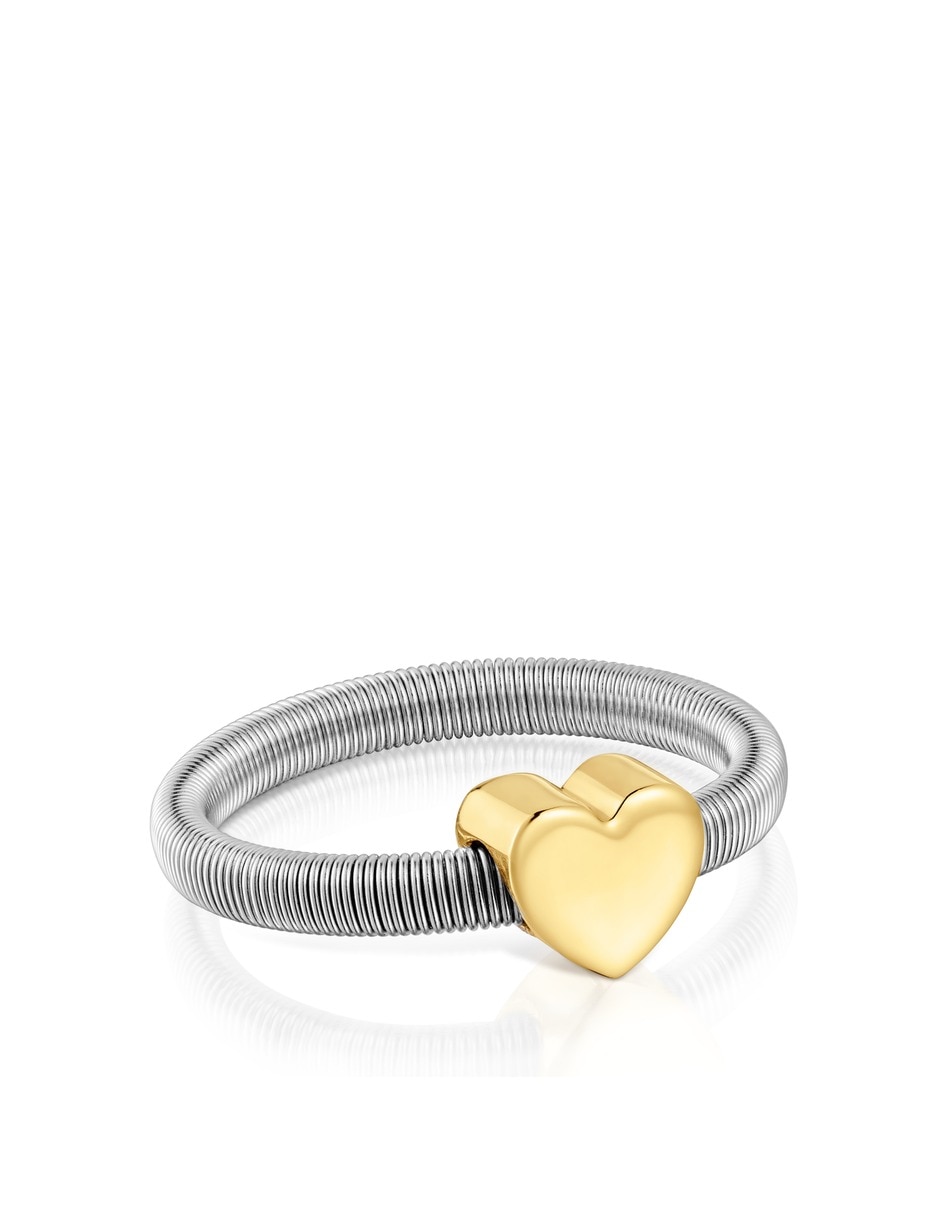 Anillo de corazón de plata vermeil P 925 con acabado baño de oro 5