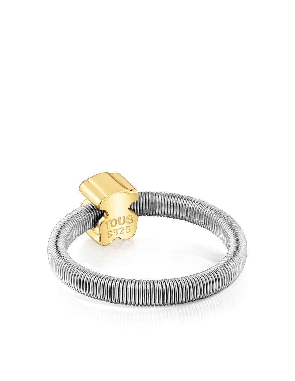 Anillo de oso de plata vermeil P 925 con acabado baño de oro 4