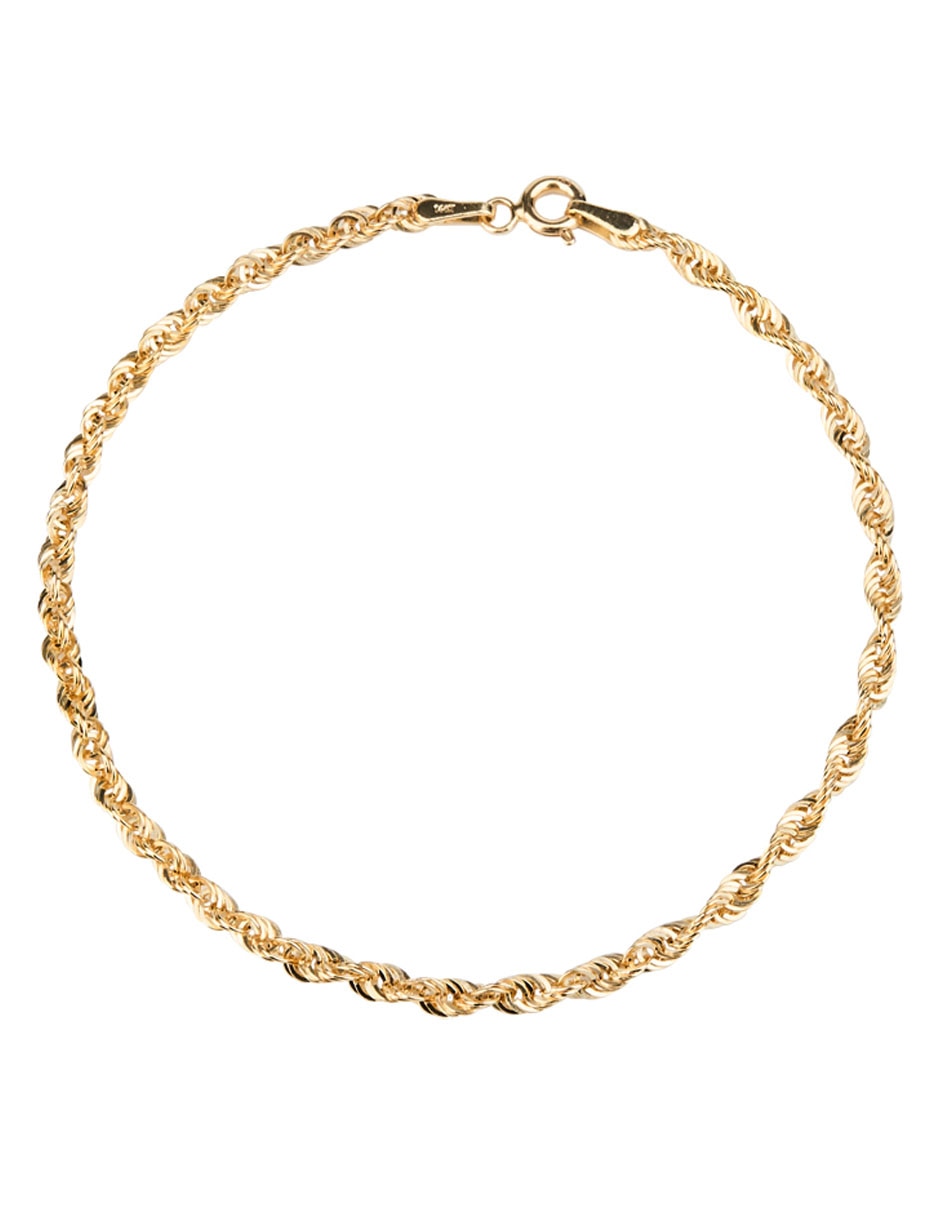 Pulsera de oro 14 K con acabado brillante