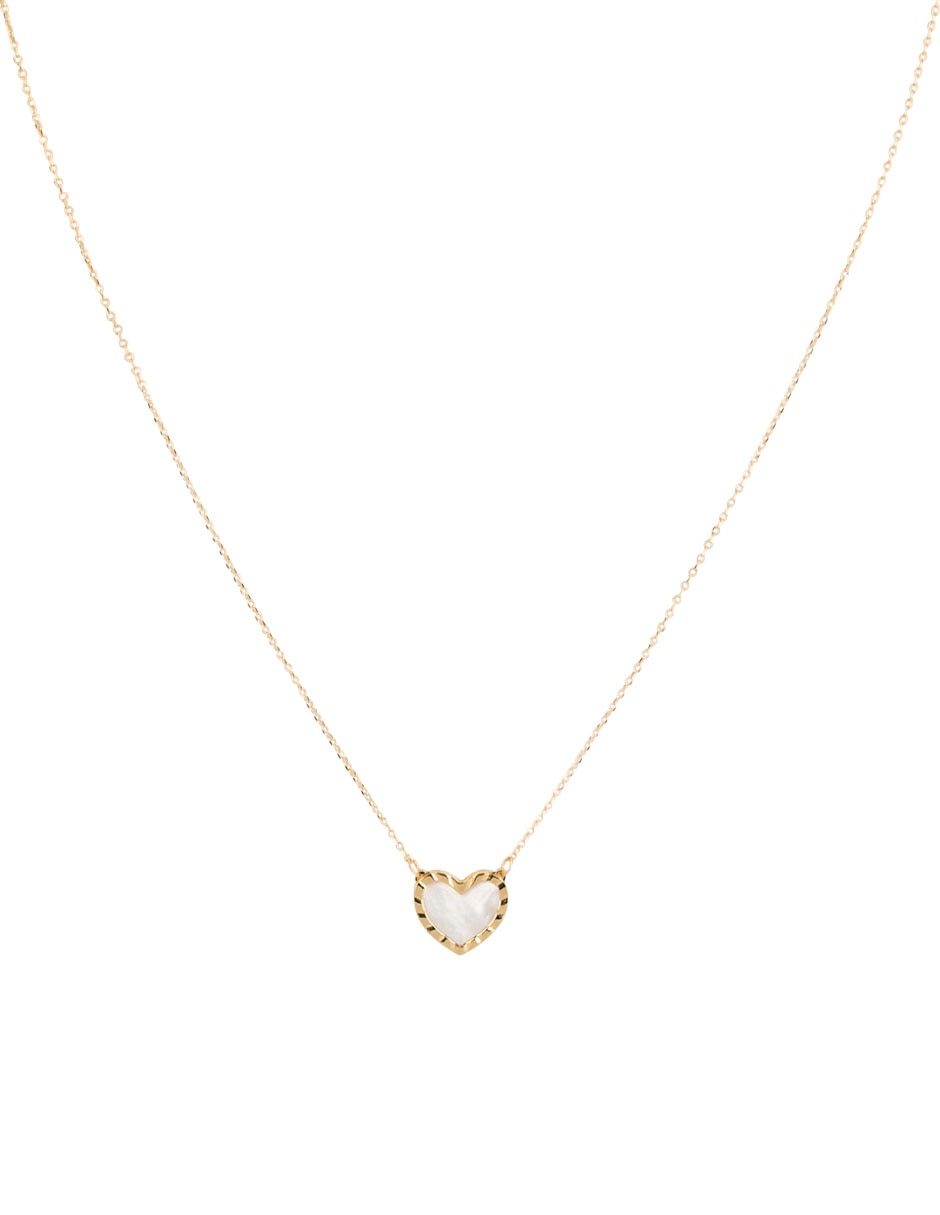 Collar de corazón de oro amarillo 14 K
