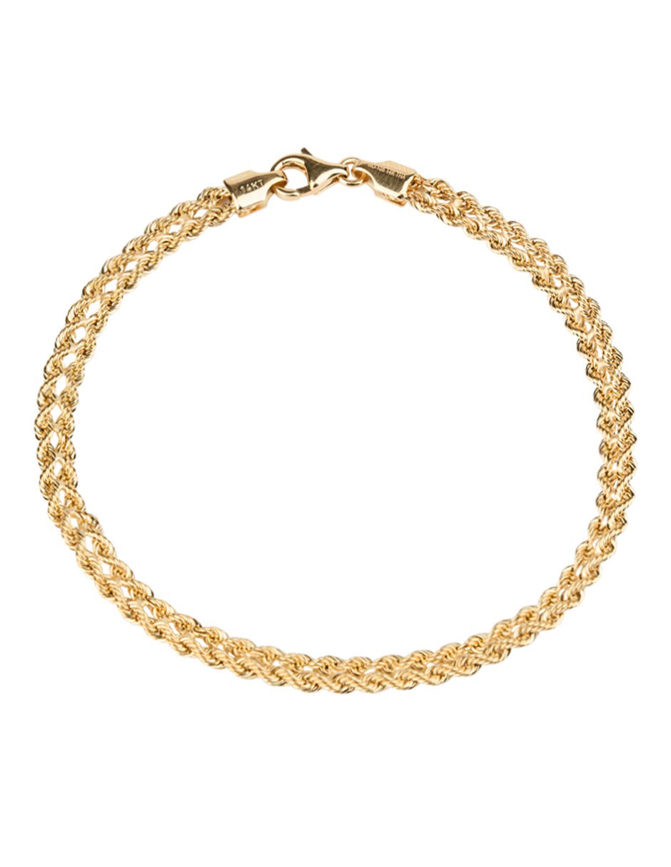 Pulsera de oro 14 K con acabado brillante