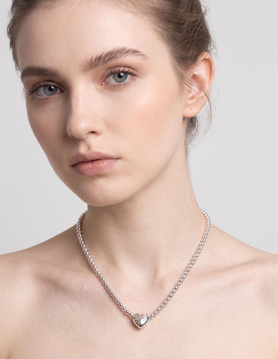 Collar de corazón Fashion de plata P 925