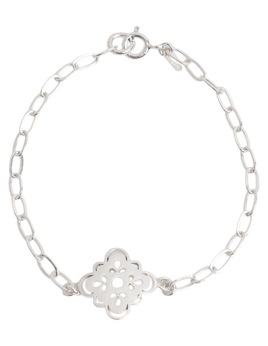 Pulsera de flor de plata P 925