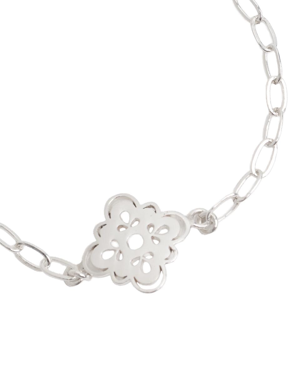 Pulsera de flor de plata P 925