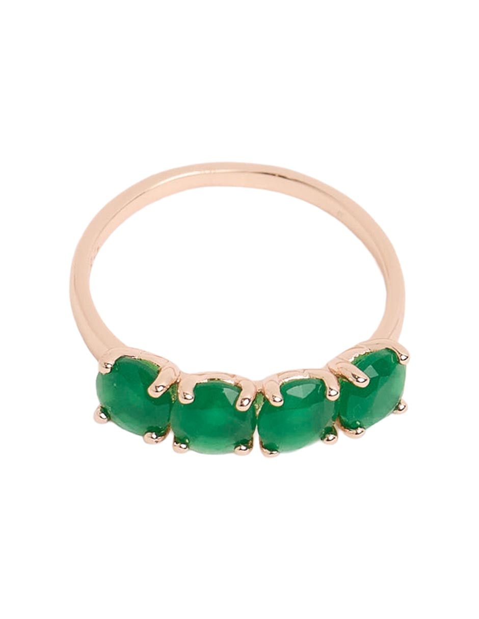 Anillo p 925 de plata zirconia baño de oro rosa
