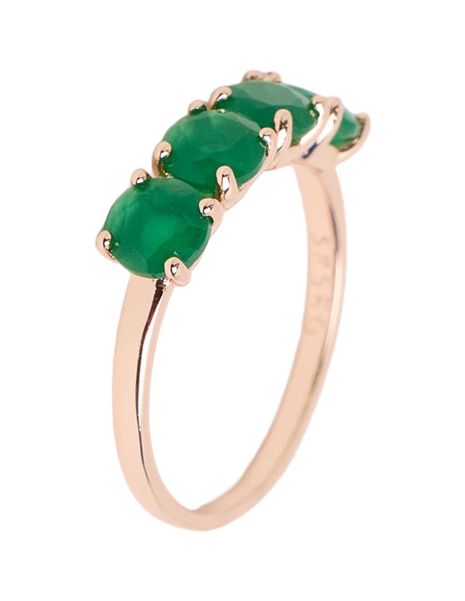 Anillo p 925 de plata zirconia baño de oro rosa 2