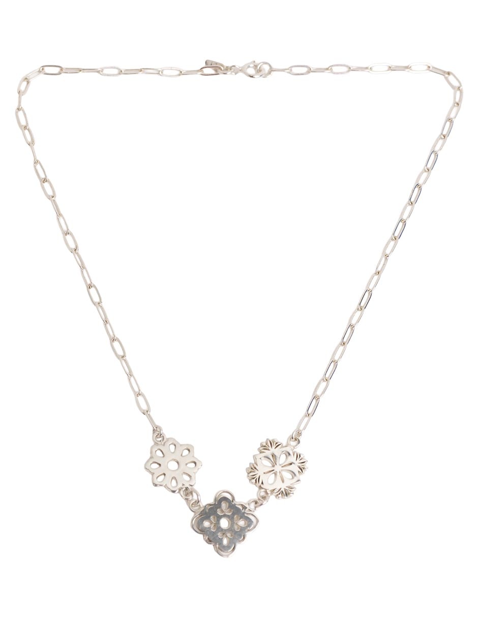 Collar de flor de plata p 925 3