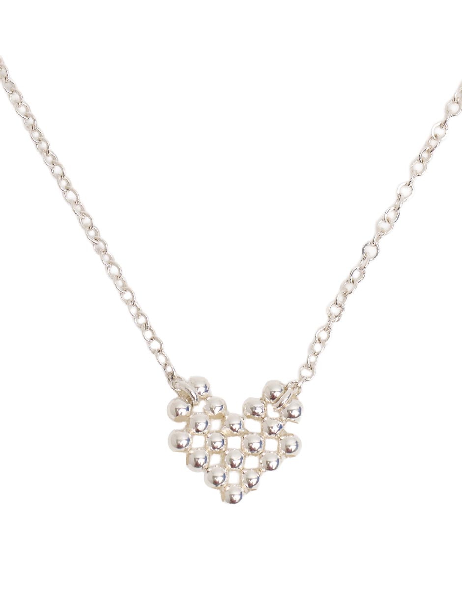 Collar de corazón fashion de plata p 925