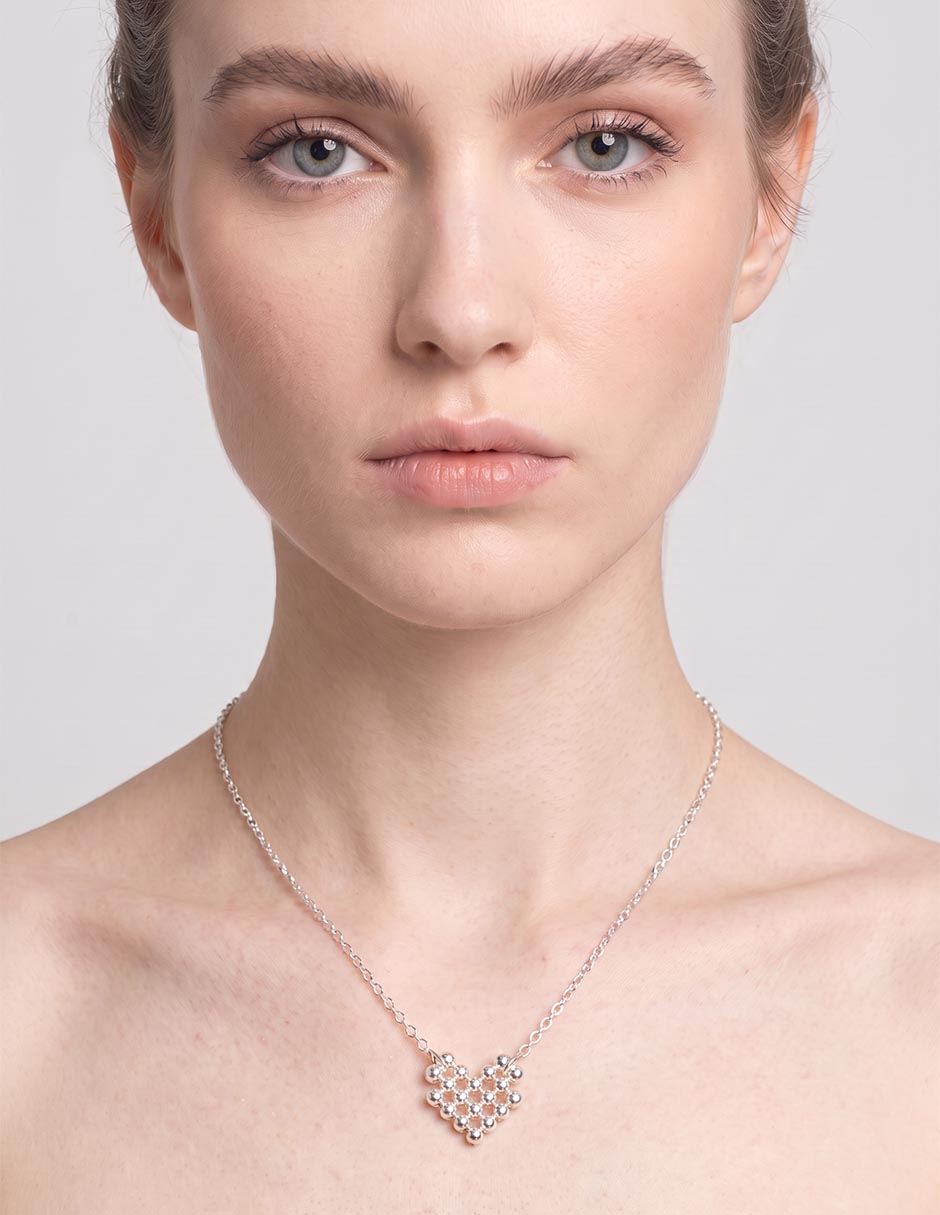 Collar de corazón fashion de plata p 925 3