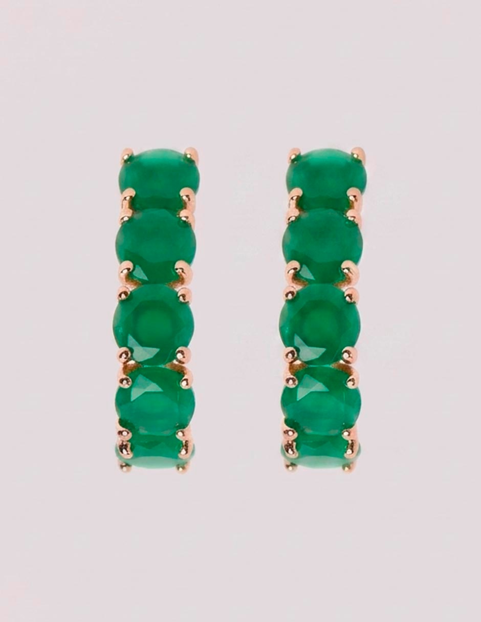 Aretes cortos Clásica de plata P 925 con acabado Baño de oro rosa zirconia Aretes cortos Clásica de plata P 925 con acabado Baño de oro rosa zirconia