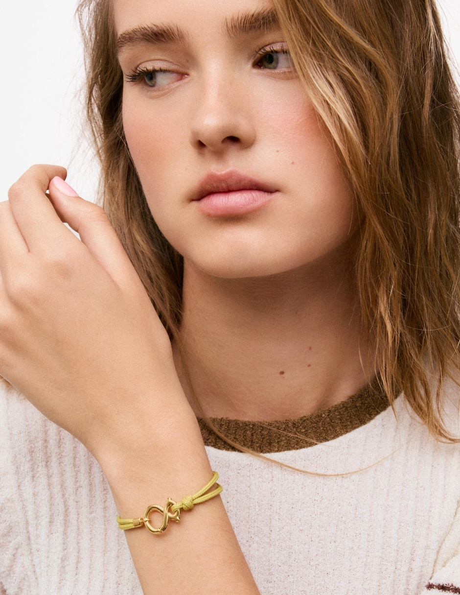 Pulsera de plata Infinity acabado baño de oro 3