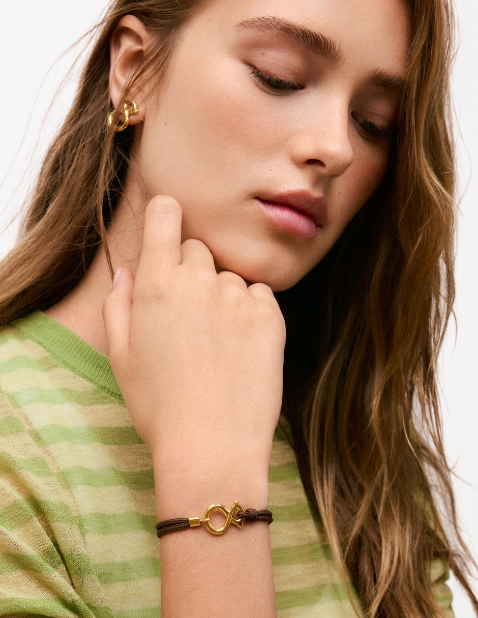 Pulsera de plata Infinity acabado baño de oro 3