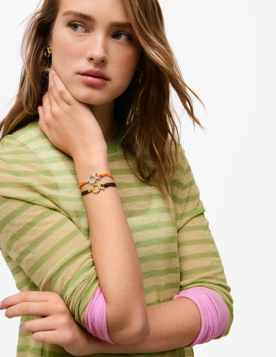 Pulsera de plata Infinity acabado baño de oro 6