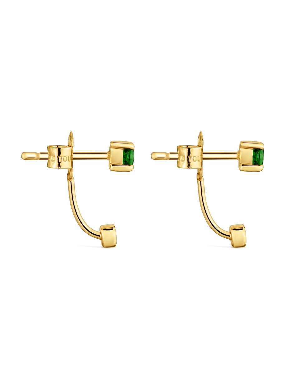 Aretes cortos de oso Bucle de oro amarillo 9 K diamante 5