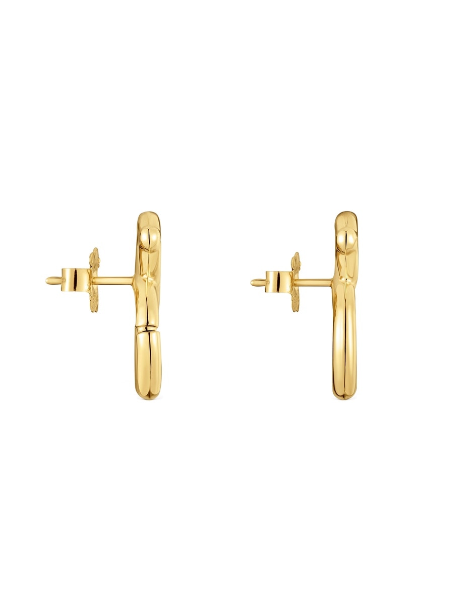 Arete individual tous infinity de plata con acabado baño de oro 3