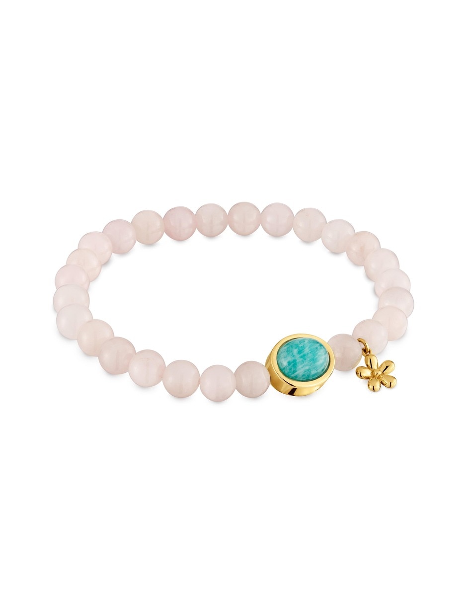 Pulsera con cuarzo rosa Tous Eureka acabado baño de oro 18 K