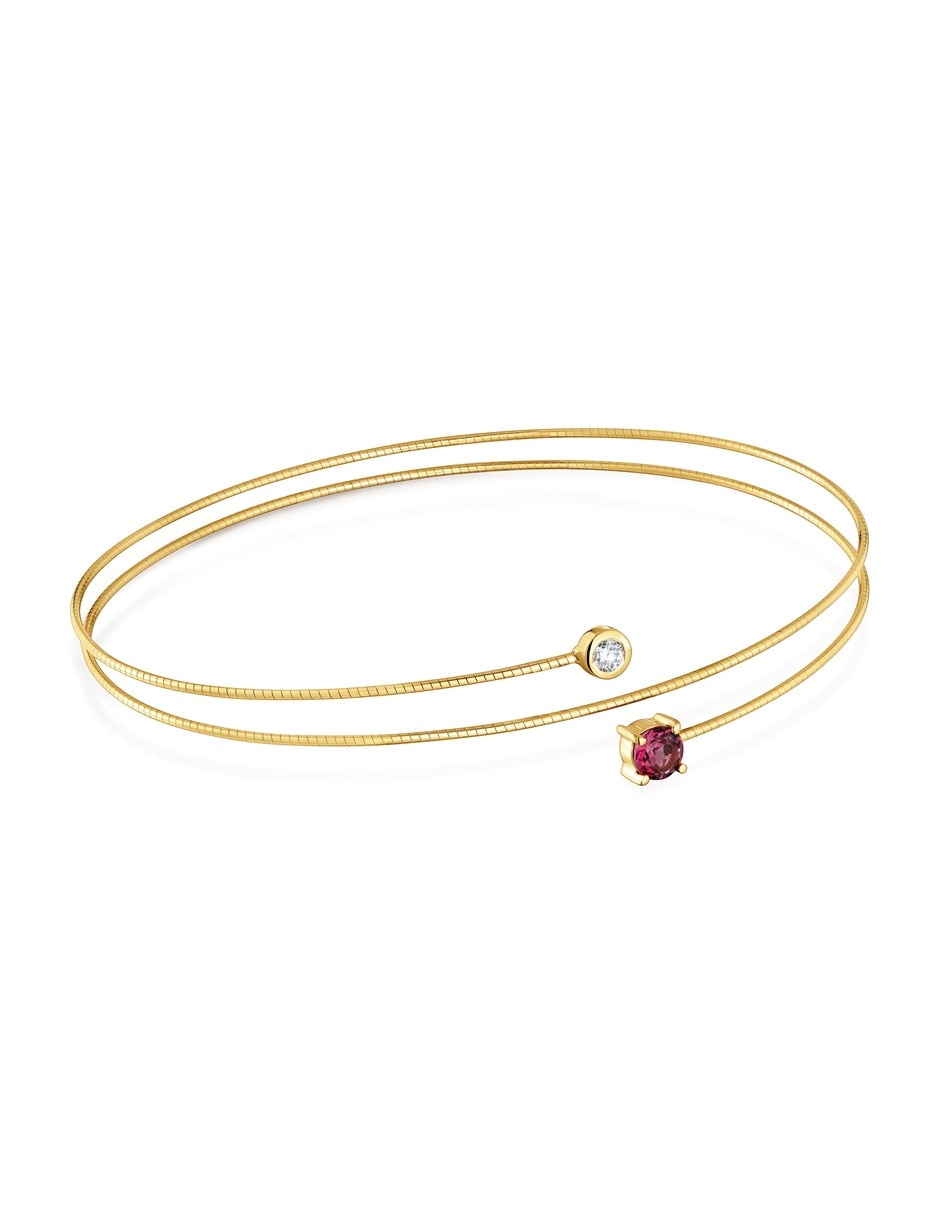 Pulsera de oro amarillo con diamante 9 K Bucle