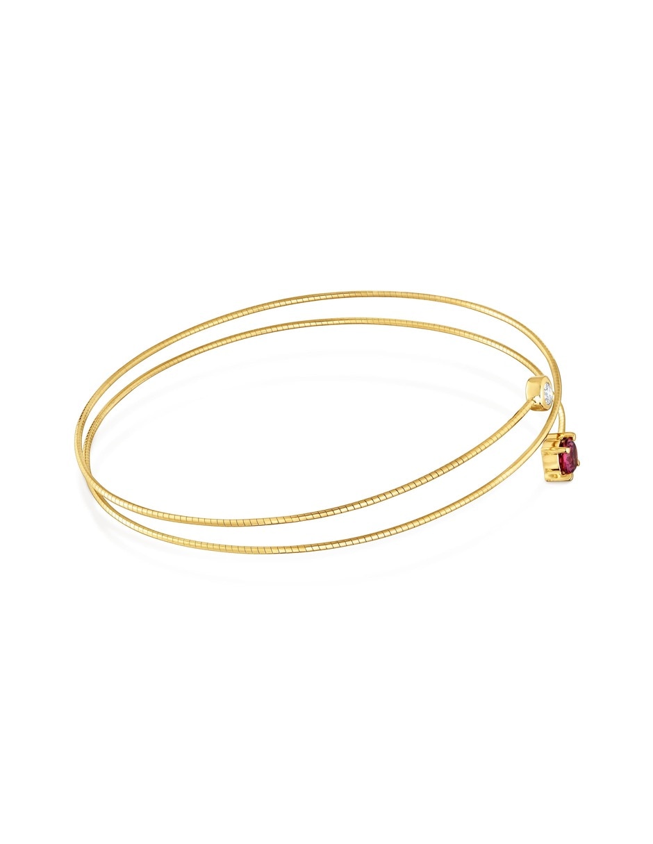 Pulsera de oro amarillo con diamante 9 K Bucle 5