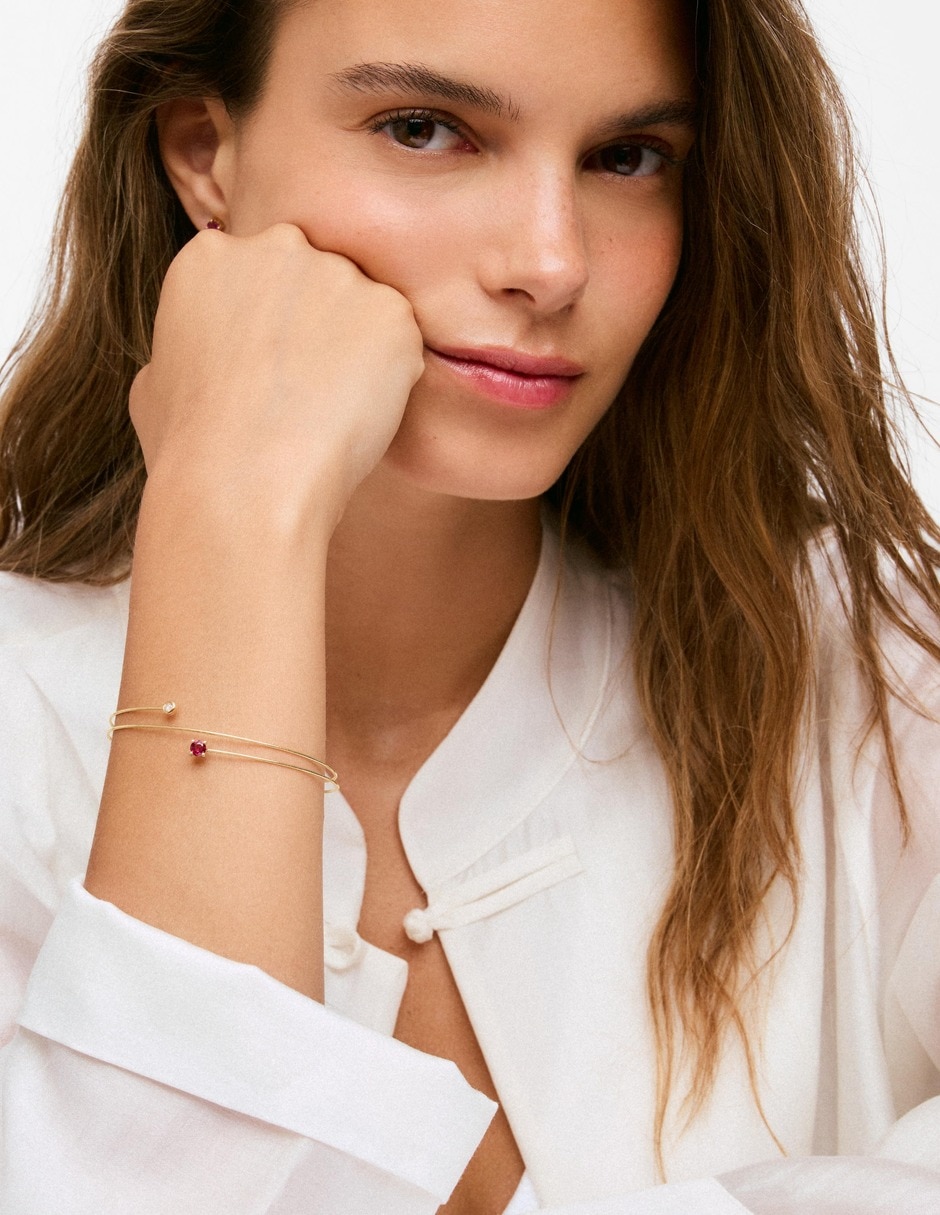 Pulsera de oro amarillo con diamante 9 K Bucle