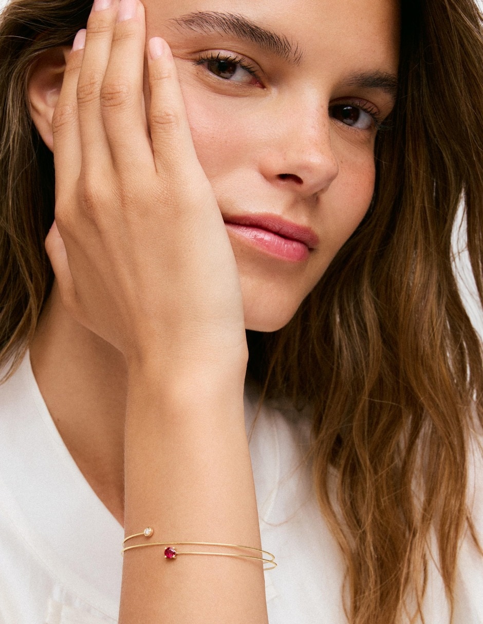 Pulsera de oro amarillo con diamante 9 K Bucle