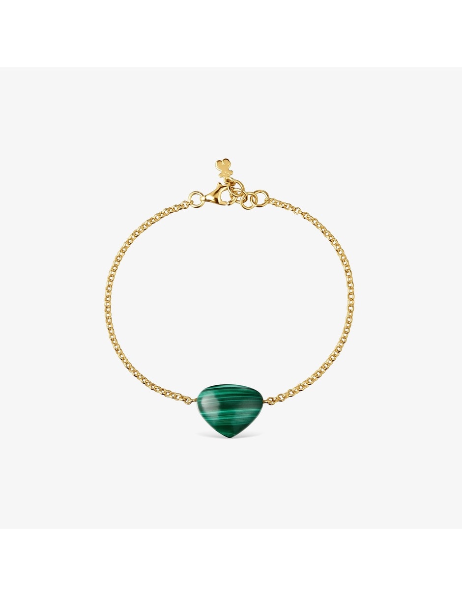 Pulsera de plata con malaquita tous color dots