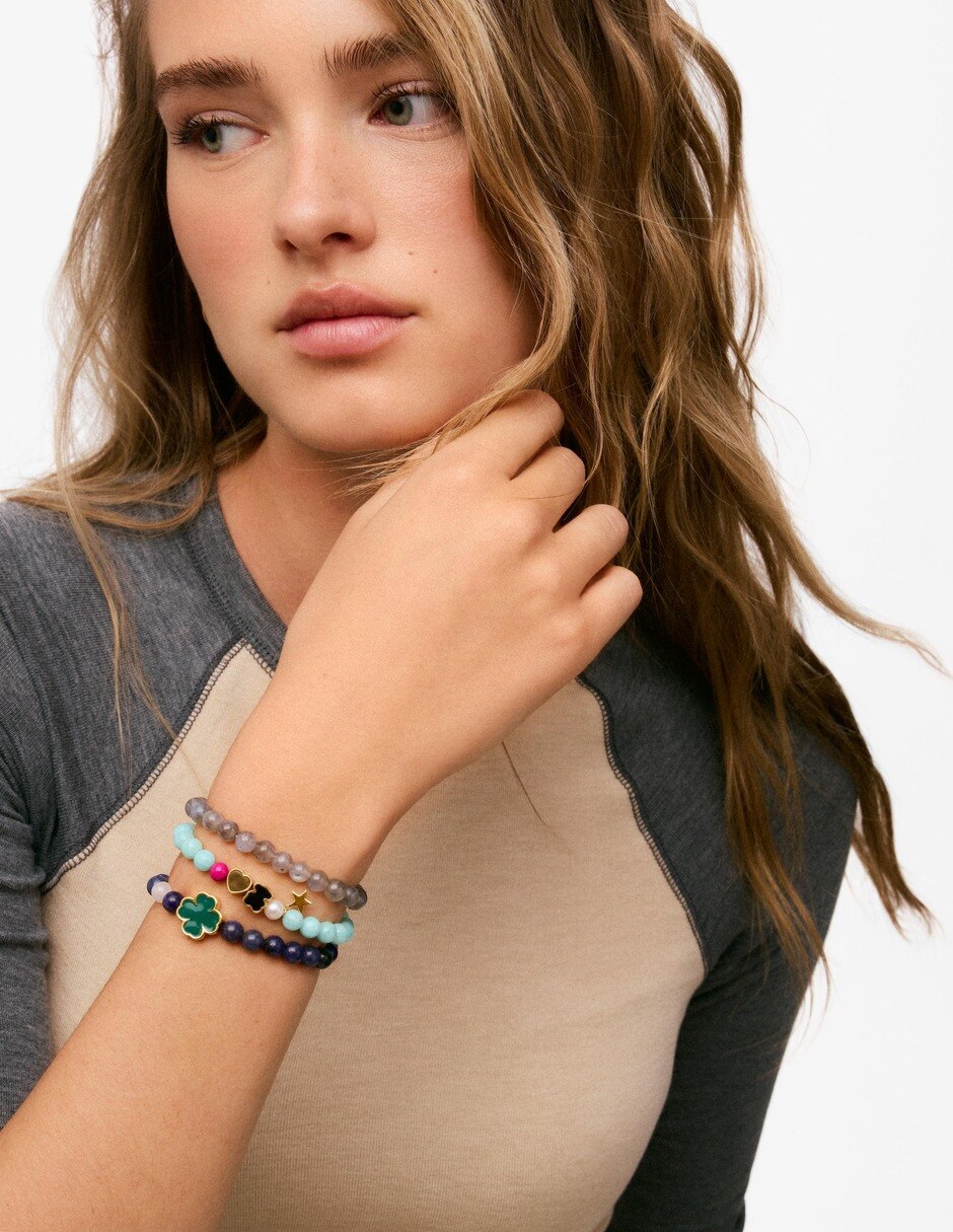 Pulsera con ojo de tigre Tous Eureka acabado baño de oro 18 K 2