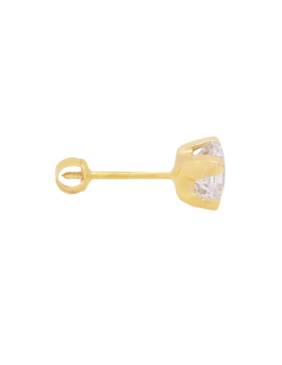 Broqueles de oro amarillo 14 k con acabado pavé zirconia cúbica 3
