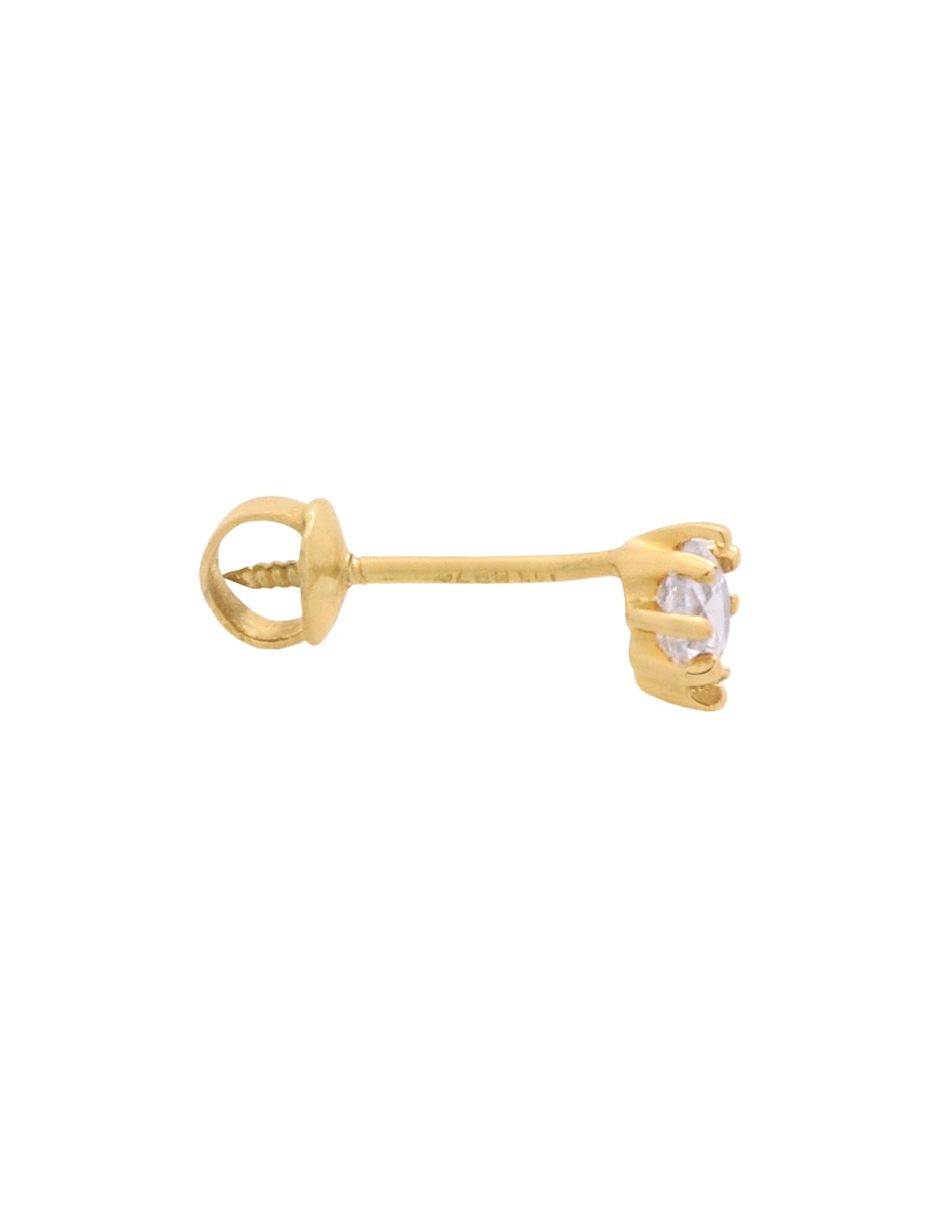 Broqueles de oro amarillo 14 k con acabado pavé zirconia 3