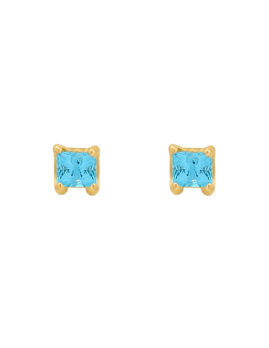 Broqueles de oro amarillo 14 k con acabado pavé zirconia cúbica Broqueles de oro amarillo 14 k con acabado pavé zirconia cúbica
