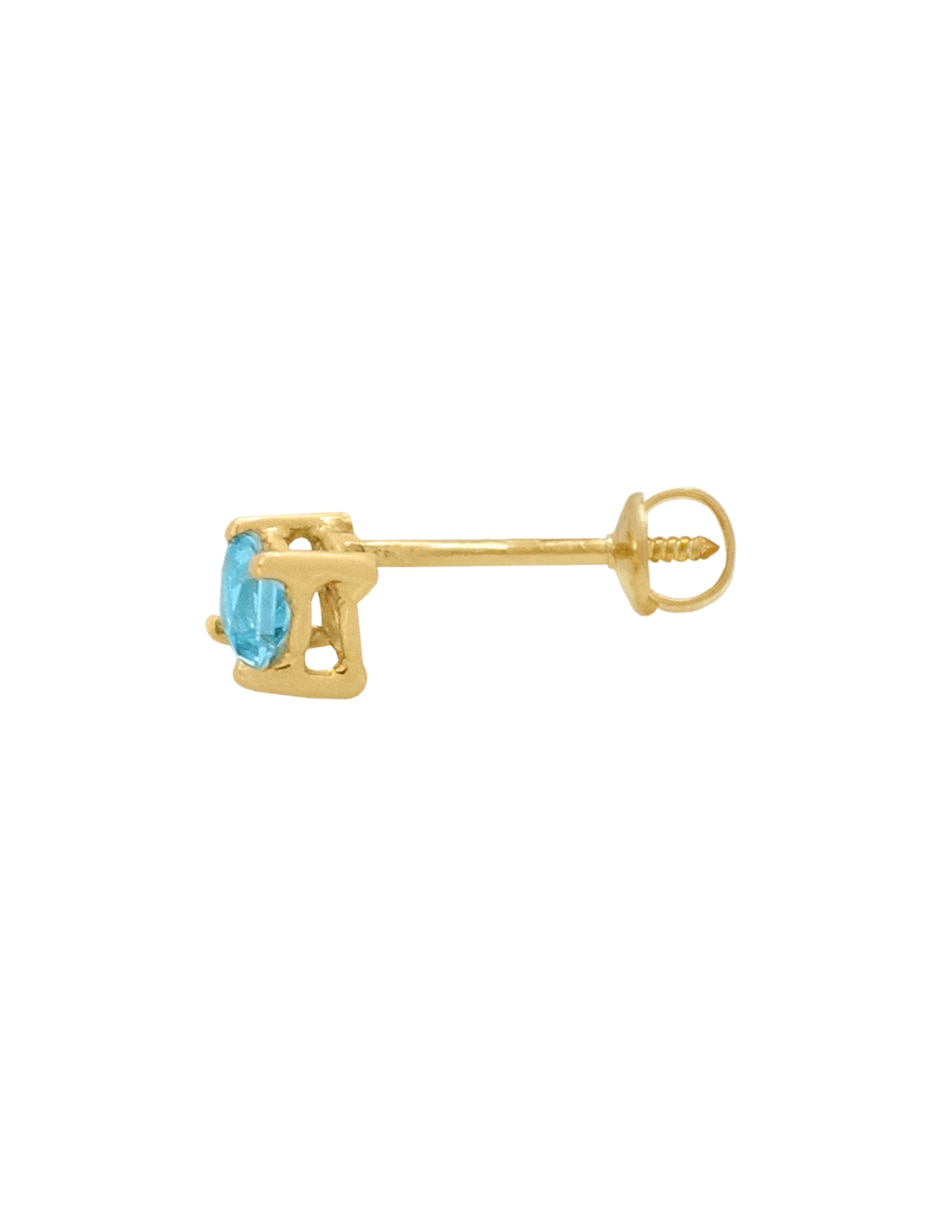 Broqueles de oro amarillo 14 k con acabado pavé zirconia cúbica 3