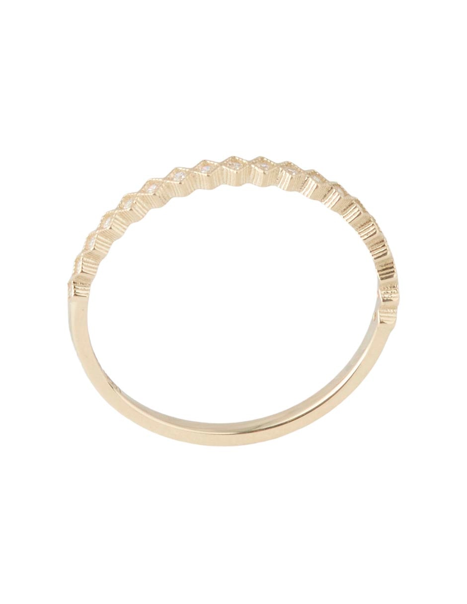 Anillo con gema 14 K de oro zirconia pavé 2