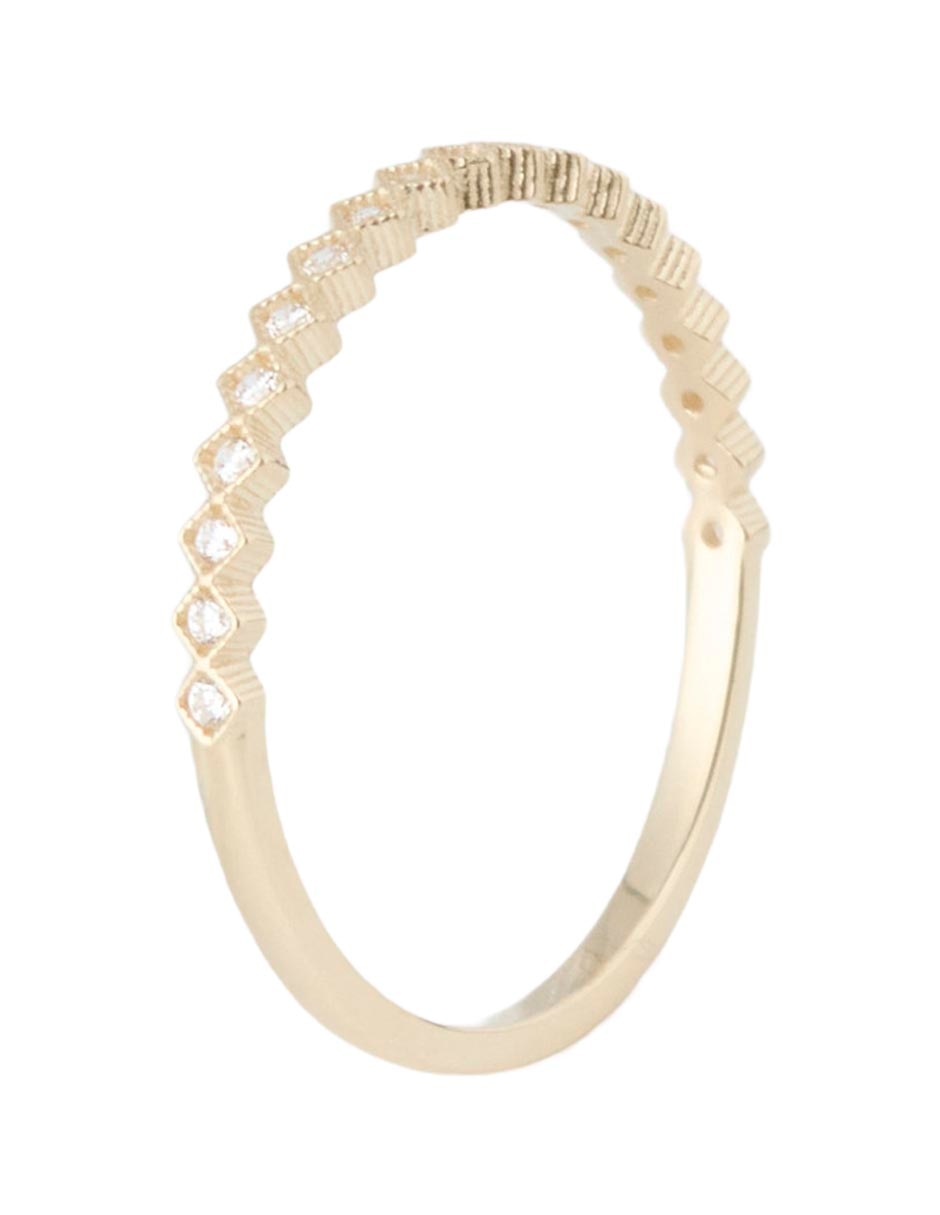 Anillo con gema 14 K de oro zirconia pavé 3