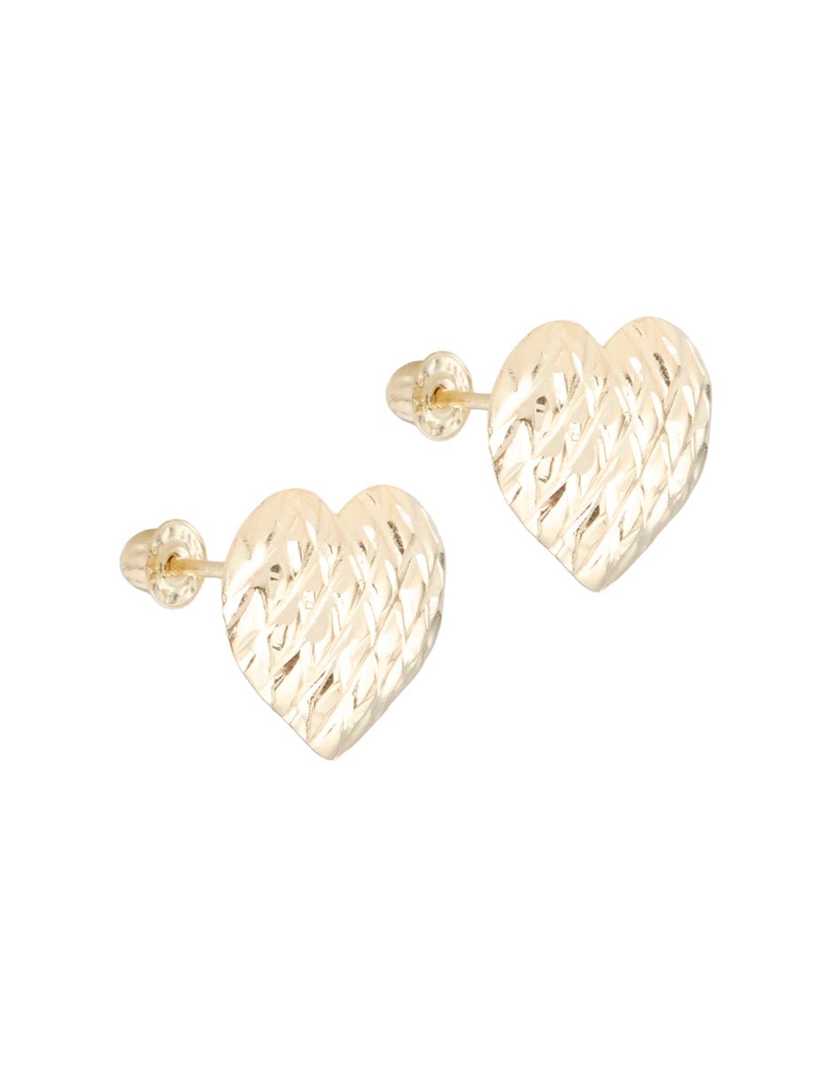 Broqueles de oro 14 k con acabado esmaltado imitación rubí 2