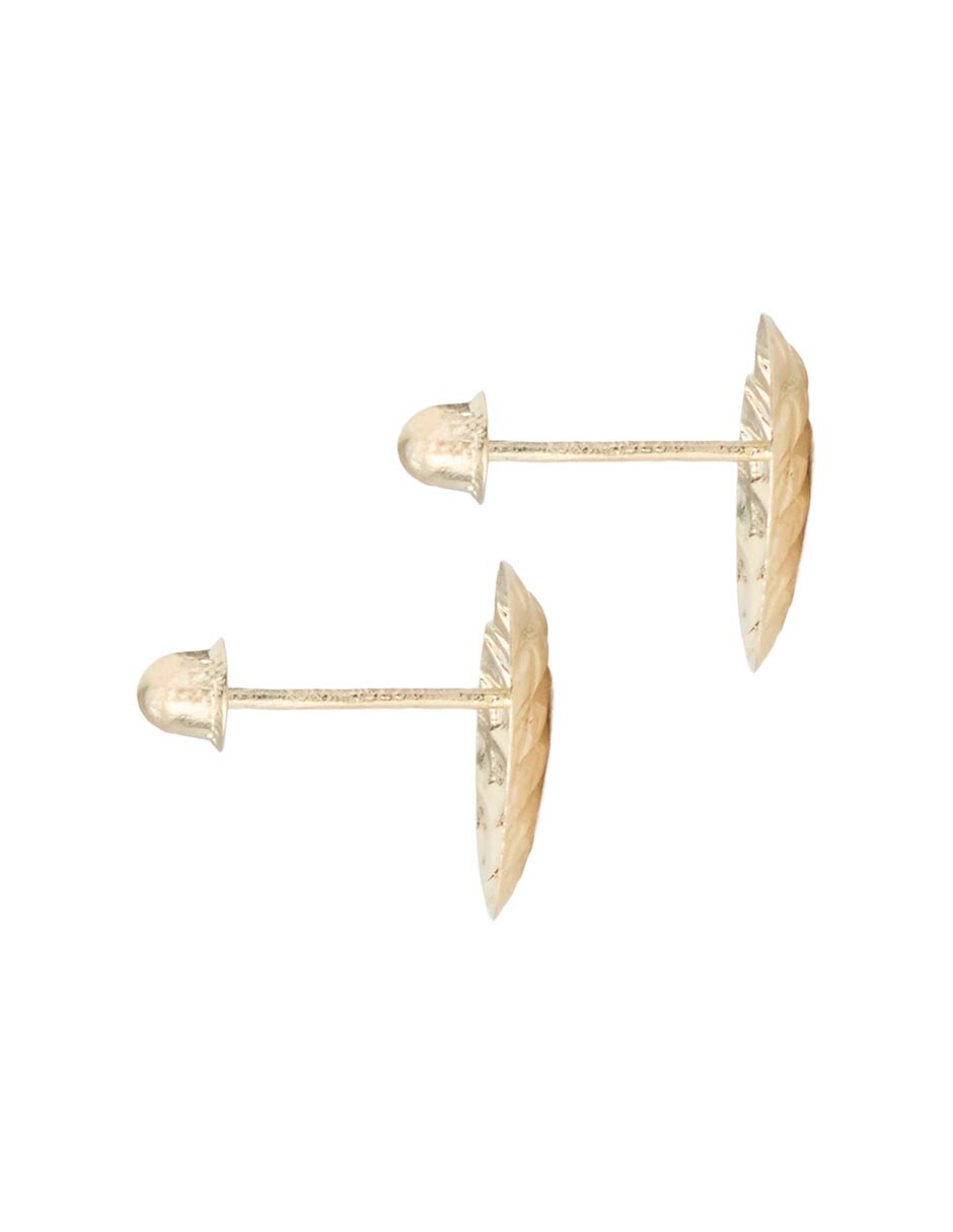 Broqueles de oro 14 k con acabado esmaltado imitación rubí 3