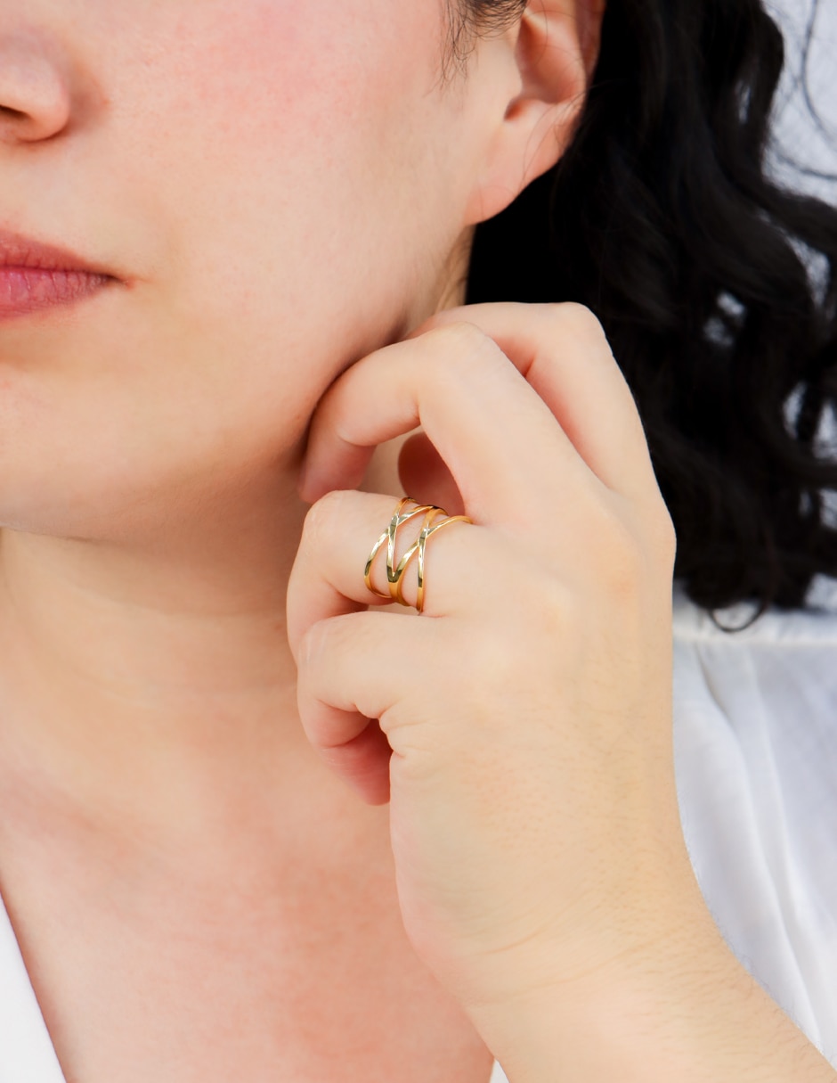 Anillo Dinasti 14 K de oro amarillo liso 2