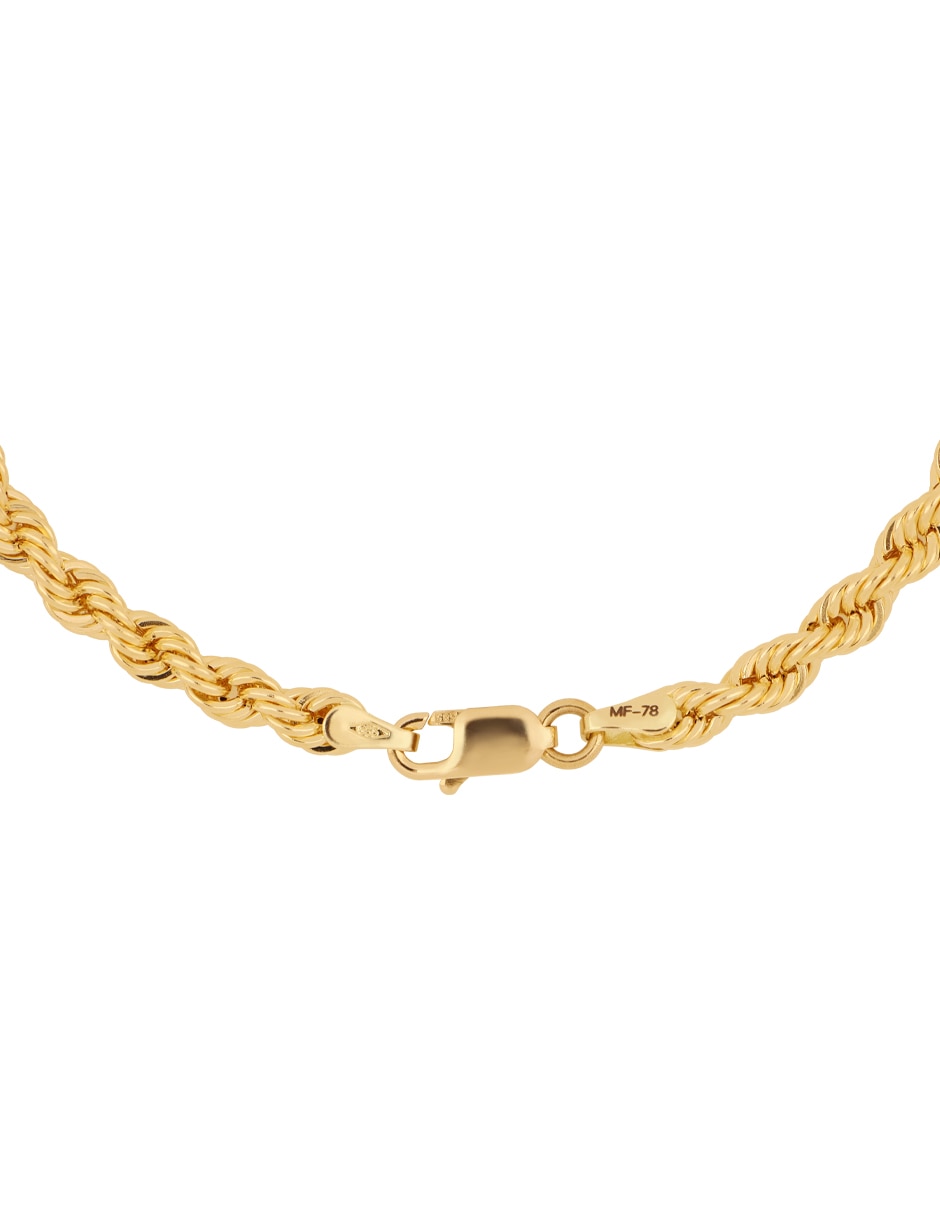 Pulsera de oro amarillo 14 K acabado liso 4