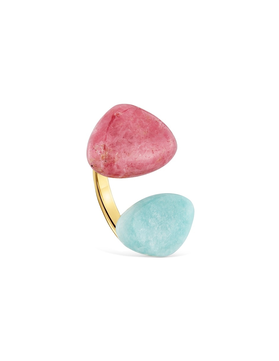 Anillo de (si aplica) Ninguna TOUS COLOR DOTS No aplica 18 k de Plata Rodonita Baño de oro