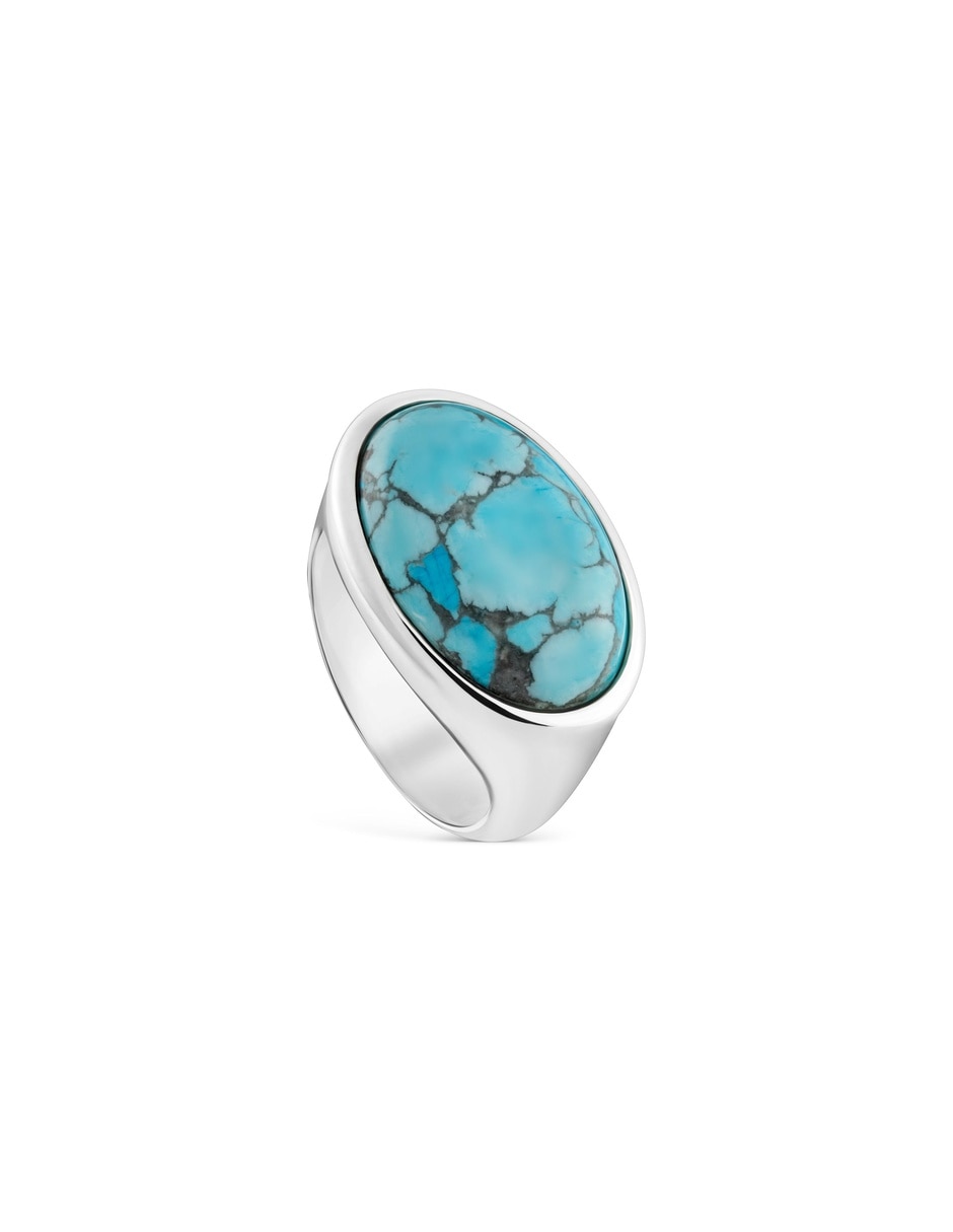 Anillo semipreciosas plateado