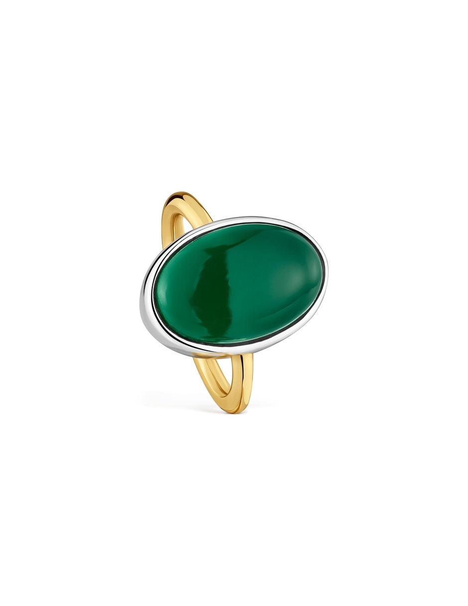 Anillo 18 k calcedonia baño de oro Anillo 18 k calcedonia baño de oro