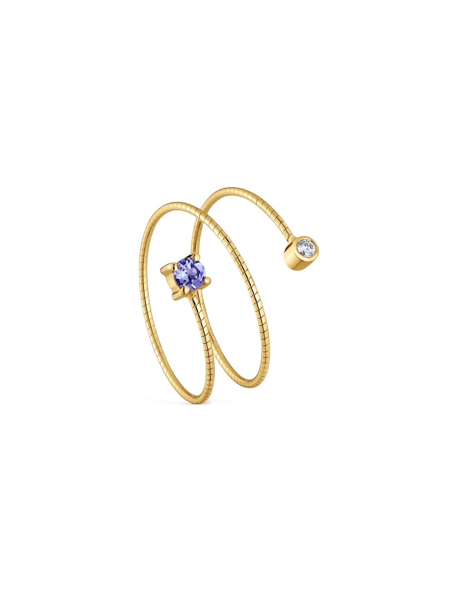 Anillo 9 k de oro amarillo diamante