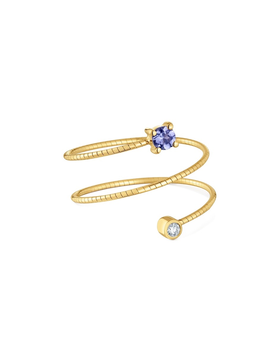 Anillo 9 k de oro amarillo diamante 5