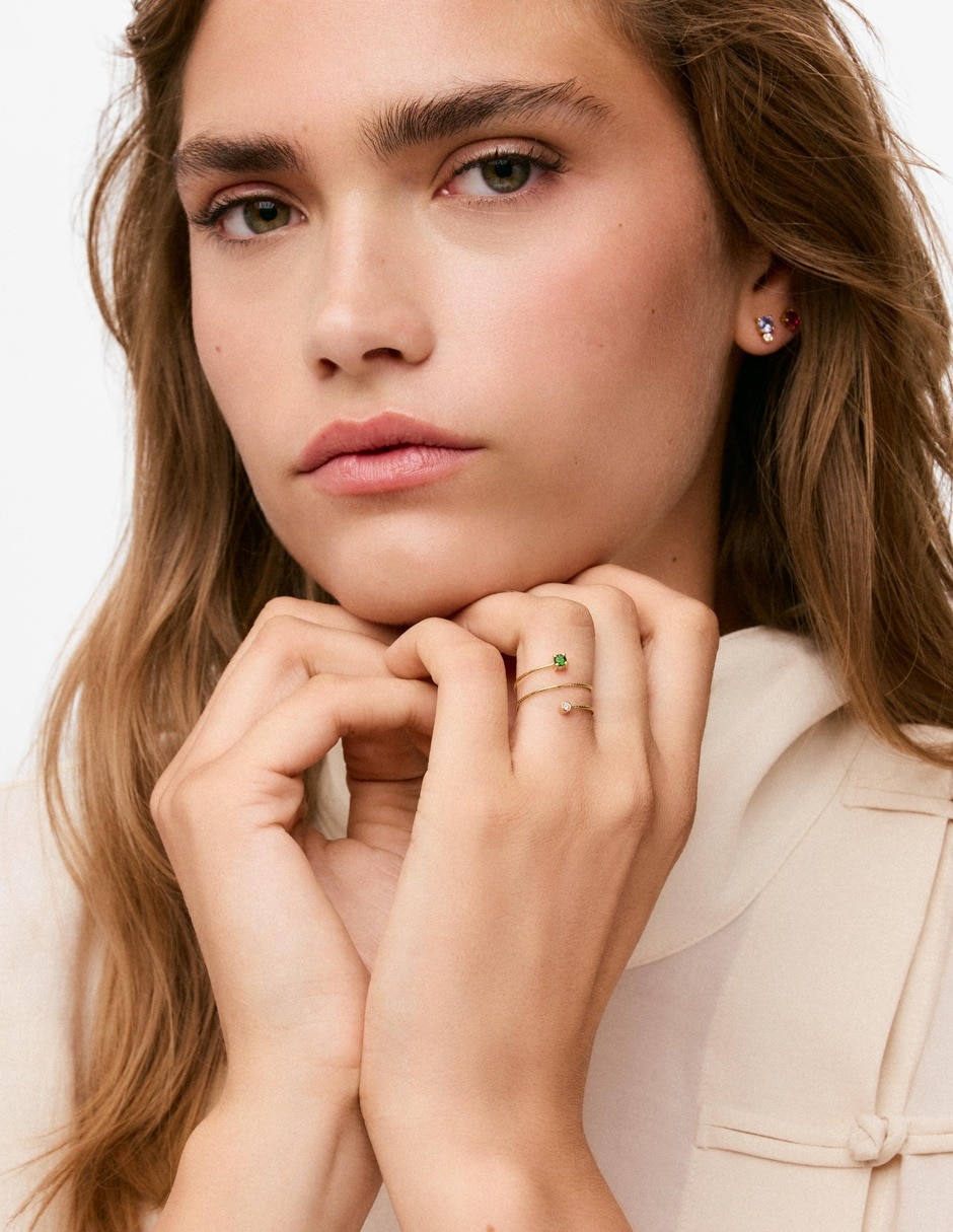 Anillo Tous Bucle No aplica 9 k de Titanio Diamante Sin acabado