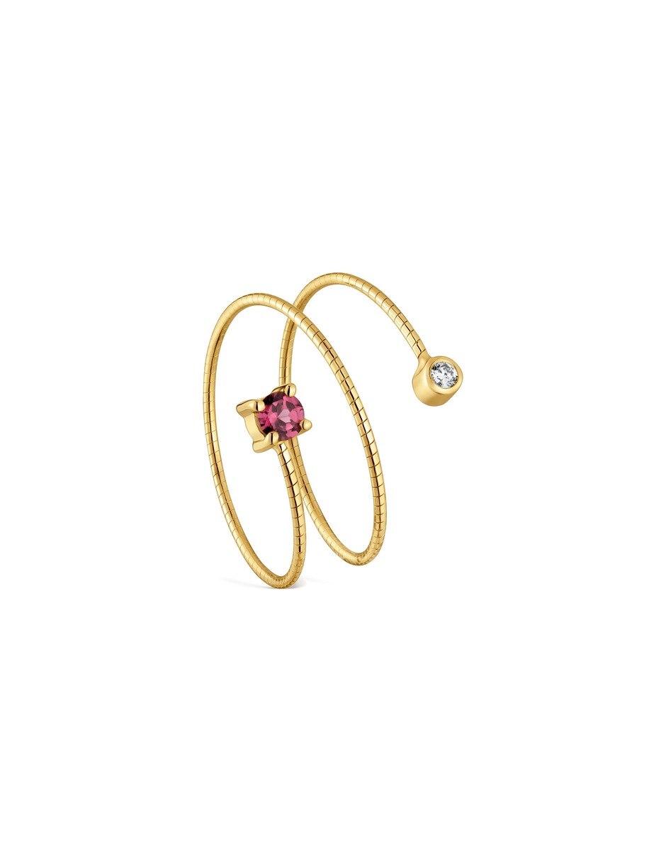 Anillo 9 k de oro amarillo diamante