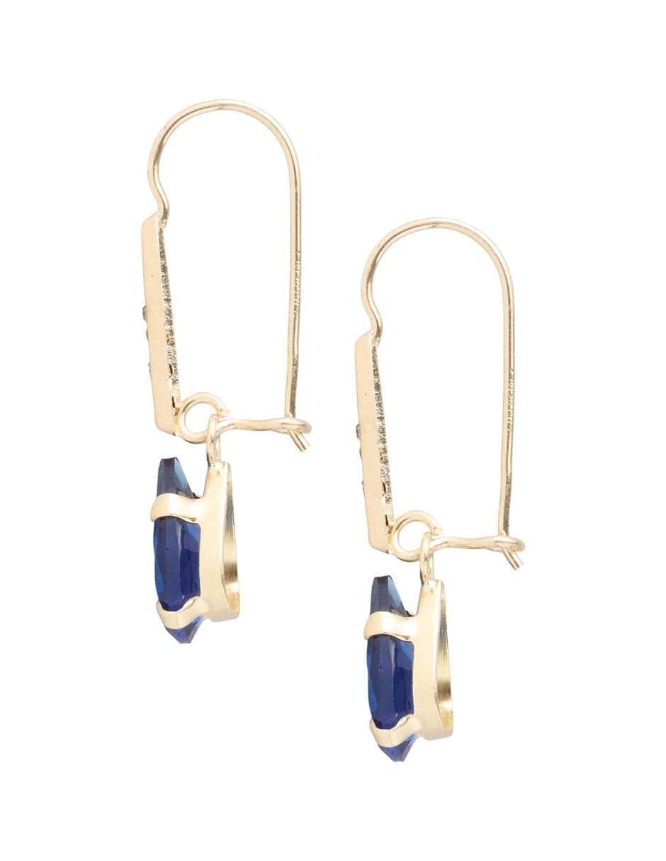 Huggies de gota Casal de oro 14 K con acabado brillante zirconia 3