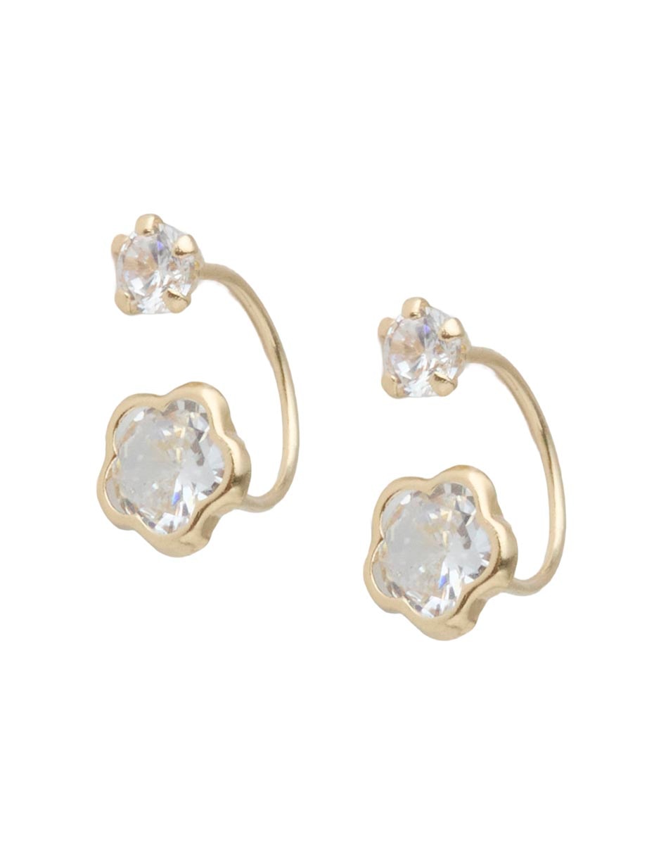 Broqueles de oro 14 k con acabado esmaltado imitación rubí 2