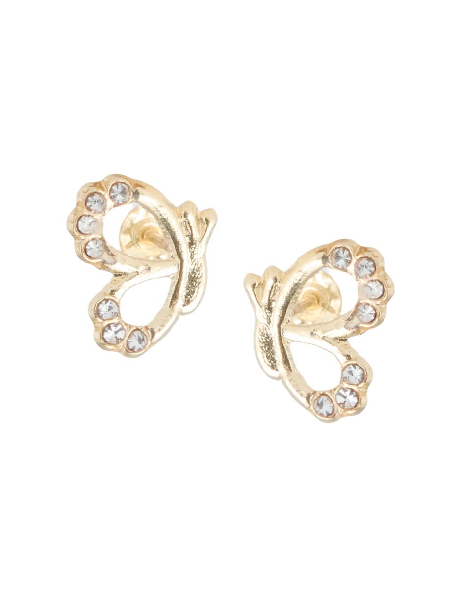 Broqueles de oro 14 k con acabado esmaltado imitación rubí