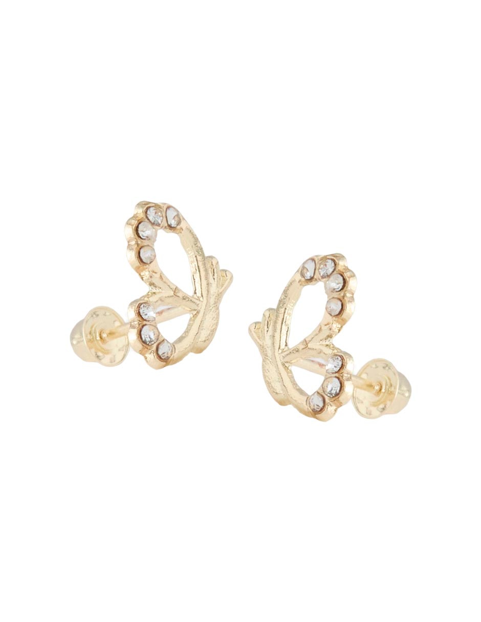 Broqueles de oro 14 k con acabado esmaltado imitación rubí 2