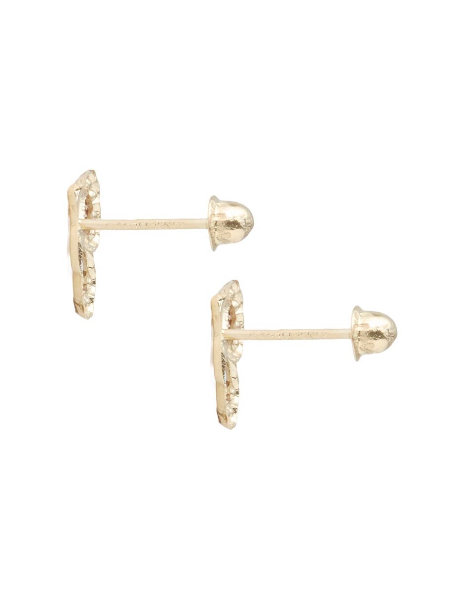 Broqueles de oro 14 k con acabado esmaltado imitación rubí 3